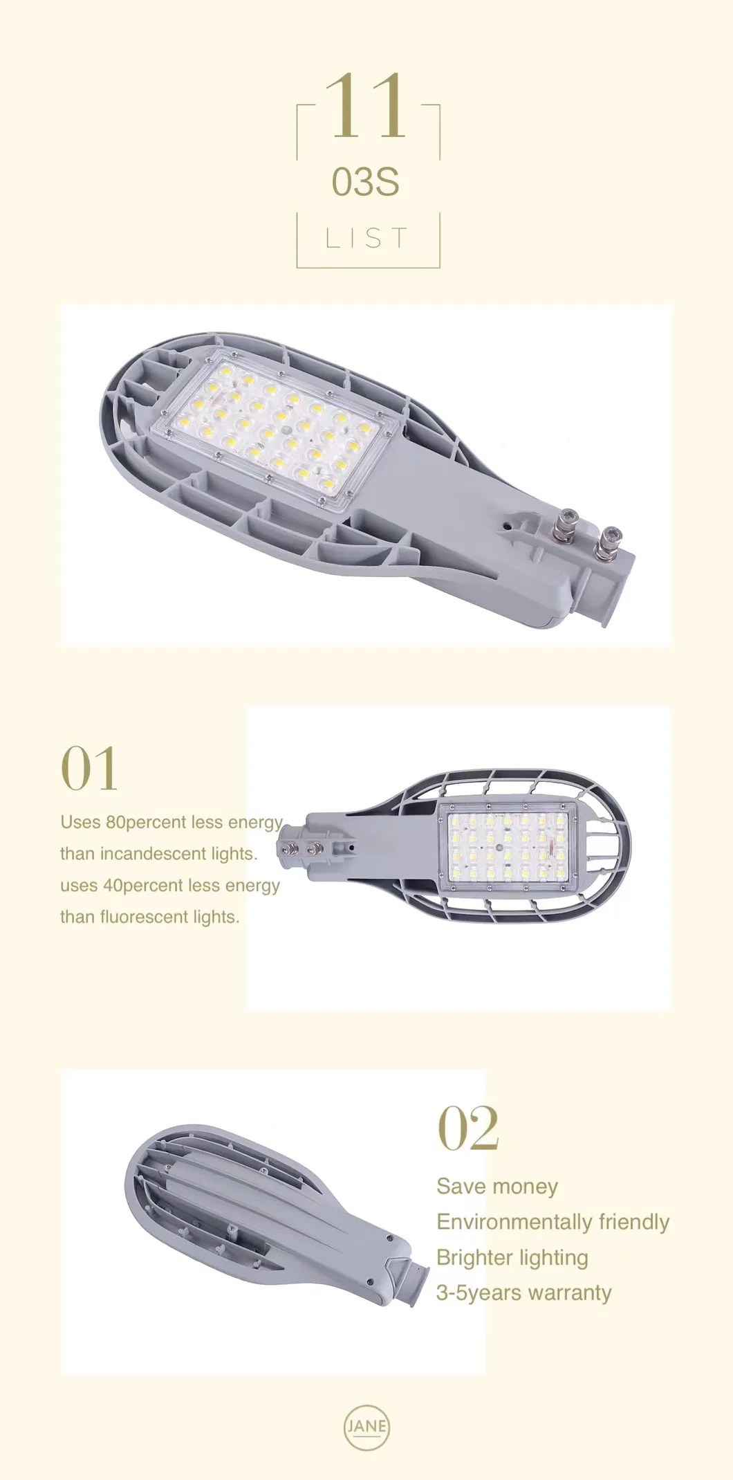 Very Competitve Price for 8000lm High Brightness 50W LED Parking Lot Lights
